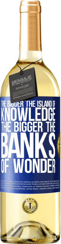 29,95 € | Белое вино Издание WHITE Чем больше остров знаний, тем больше банков чудес Синяя метка. Настраиваемая этикетка Молодое вино Урожай 2023 Verdejo