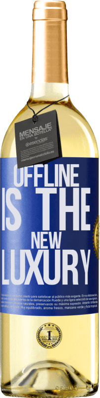 29,95 € | Vino Blanco Edición WHITE Offline is the new luxury Etiqueta Azul. Etiqueta personalizable Vino joven Cosecha 2024 Verdejo