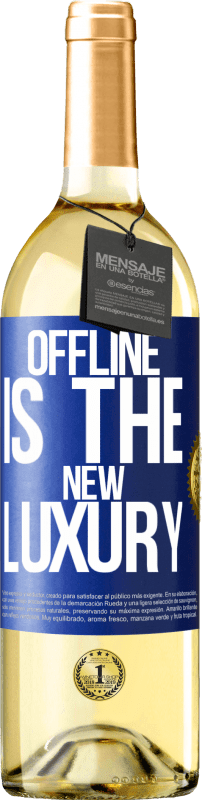 29,95 € | Vino bianco Edizione WHITE Offline is the new luxury Etichetta Blu. Etichetta personalizzabile Vino giovane Raccogliere 2023 Verdejo