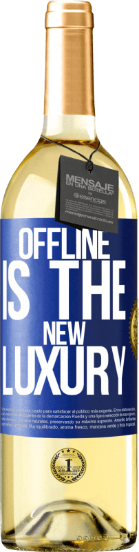 29,95 € Spedizione Gratuita | Vino bianco Edizione WHITE Offline is the new luxury Etichetta Blu. Etichetta personalizzabile Vino giovane Raccogliere 2025 Verdejo
