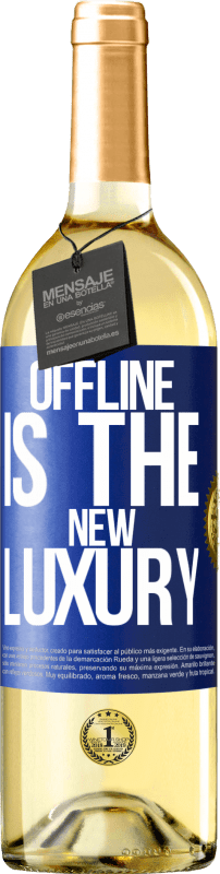 29,95 € | Vinho branco Edição WHITE Offline is the new luxury Etiqueta Azul. Etiqueta personalizável Vinho jovem Colheita 2023 Verdejo