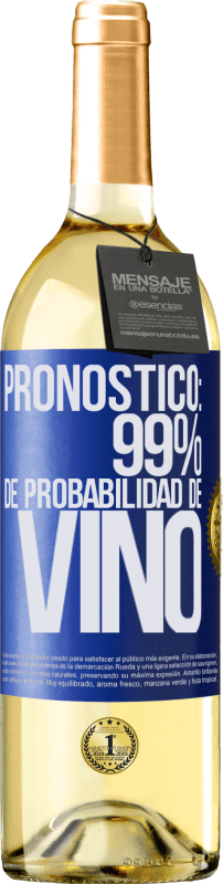 29,95 € Envío gratis | Vino Blanco Edición WHITE Pronóstico: 99% de probabilidad de vino Etiqueta Azul. Etiqueta personalizable Vino joven Cosecha 2024 Verdejo