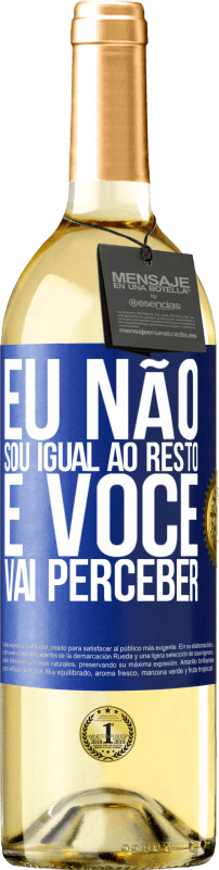 29,95 € Envio grátis | Vinho branco Edição WHITE Eu não sou igual ao resto, e você vai perceber Etiqueta Azul. Etiqueta personalizável Vinho jovem Colheita 2025 Verdejo