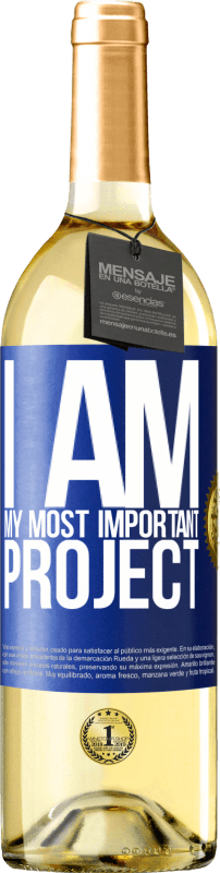 29,95 € Free Shipping | White Wine WHITE Edition I am my most important project Blue Label. Customizable label Young wine Harvest 2023 Verdejo