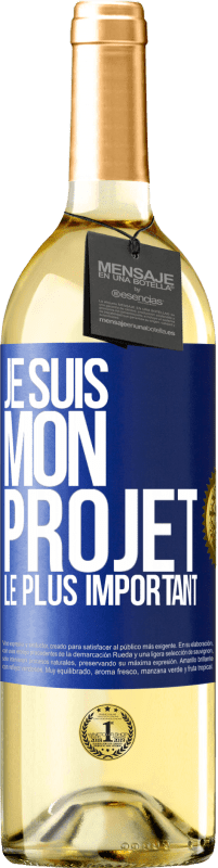 29,95 € Envoi gratuit | Vin blanc Édition WHITE Je suis mon projet le plus important Étiquette Bleue. Étiquette personnalisable Vin jeune Récolte 2025 Verdejo