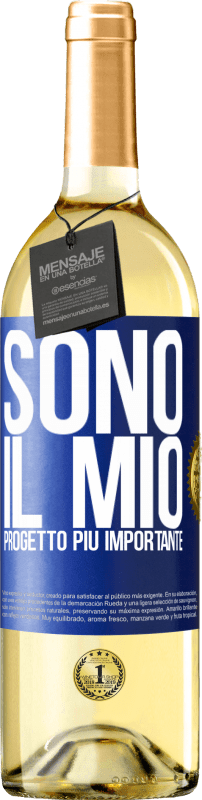 29,95 € Spedizione Gratuita | Vino bianco Edizione WHITE Sono il mio progetto più importante Etichetta Blu. Etichetta personalizzabile Vino giovane Raccogliere 2024 Verdejo