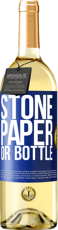 29,95 € | White Wine WHITE Edition Stone, paper or bottle Blue Label. Customizable label Young wine Harvest 2023 Verdejo