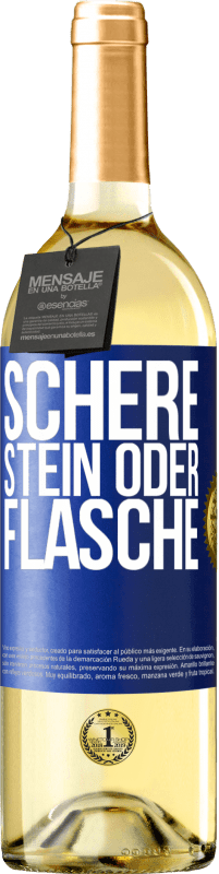 29,95 € Kostenloser Versand | Weißwein WHITE Ausgabe Schere, Stein oder Flasche Blaue Markierung. Anpassbares Etikett Junger Wein Ernte 2024 Verdejo