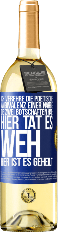29,95 € | Weißwein WHITE Ausgabe Ich verehre die poetische Ambivalenz einer Narbe, die zwei Botschaften hat: Hier tat es weh, hier ist es geheilt Blaue Markierung. Anpassbares Etikett Junger Wein Ernte 2023 Verdejo