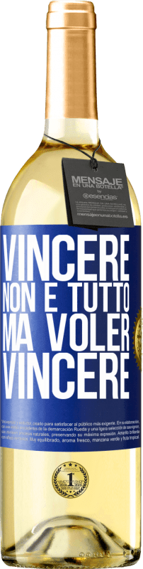 29,95 € | Vino bianco Edizione WHITE Vincere non è tutto, ma voler vincere Etichetta Blu. Etichetta personalizzabile Vino giovane Raccogliere 2024 Verdejo