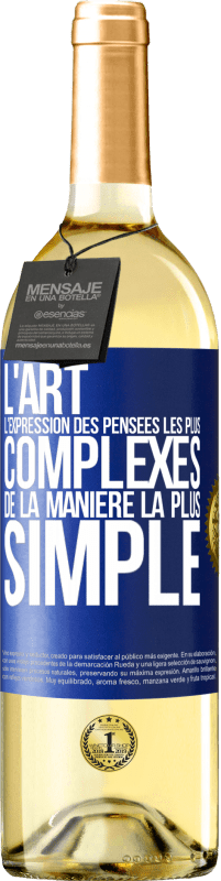 29,95 € Envoi gratuit | Vin blanc Édition WHITE L'ART. L'expression des pensées les plus complexes de la manière la plus simple Étiquette Bleue. Étiquette personnalisable Vin jeune Récolte 2025 Verdejo