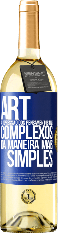 29,95 € | Vinho branco Edição WHITE ART A expressão dos pensamentos mais complexos da maneira mais simples Etiqueta Azul. Etiqueta personalizável Vinho jovem Colheita 2024 Verdejo