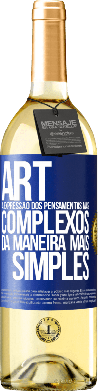 29,95 € Envio grátis | Vinho branco Edição WHITE ART A expressão dos pensamentos mais complexos da maneira mais simples Etiqueta Azul. Etiqueta personalizável Vinho jovem Colheita 2025 Verdejo