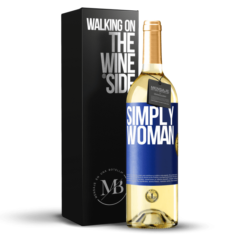 29,95 € Бесплатная доставка | Белое вино Издание WHITE Просто женщина Синяя метка. Настраиваемая этикетка Молодое вино Урожай 2023 Verdejo