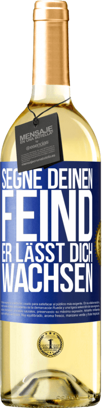 29,95 € | Weißwein WHITE Ausgabe Segne deinen Feind. Er lässt dich wachsen Blaue Markierung. Anpassbares Etikett Junger Wein Ernte 2025 Verdejo