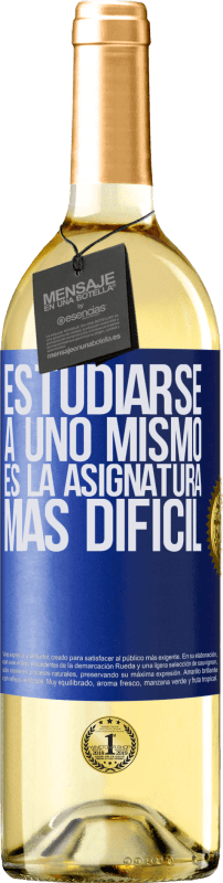 29,95 € | Vino Blanco Edición WHITE Estudiarse a uno mismo es la asignatura más difícil Etiqueta Azul. Etiqueta personalizable Vino joven Cosecha 2023 Verdejo