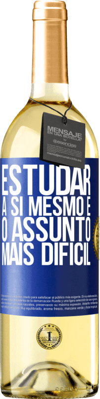 29,95 € | Vinho branco Edição WHITE Estudar a si mesmo é o assunto mais difícil Etiqueta Azul. Etiqueta personalizável Vinho jovem Colheita 2023 Verdejo