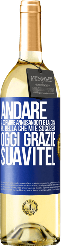 29,95 € | Vino bianco Edizione WHITE Andare a dormire annusandoti è la cosa più bella che mi è successa oggi. Grazie Suavitel Etichetta Blu. Etichetta personalizzabile Vino giovane Raccogliere 2024 Verdejo