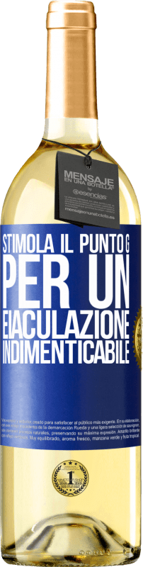 29,95 € | Vino bianco Edizione WHITE Stimola il punto G per un'eiaculazione indimenticabile Etichetta Blu. Etichetta personalizzabile Vino giovane Raccogliere 2023 Verdejo