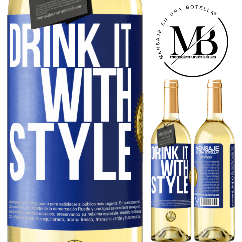 29,95 € Free Shipping | White Wine WHITE Edition Drink it with style Blue Label. Customizable label Young wine Harvest 2022 Verdejo