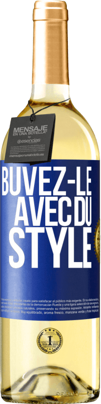 29,95 € | Vin blanc Édition WHITE Buvez-le avec du style Étiquette Bleue. Étiquette personnalisable Vin jeune Récolte 2023 Verdejo