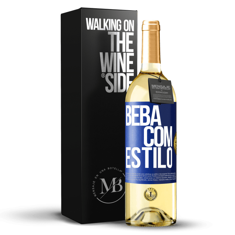 29,95 € Envio grátis | Vinho branco Edição WHITE Beba com estilo Etiqueta Azul. Etiqueta personalizável Vinho jovem Colheita 2023 Verdejo