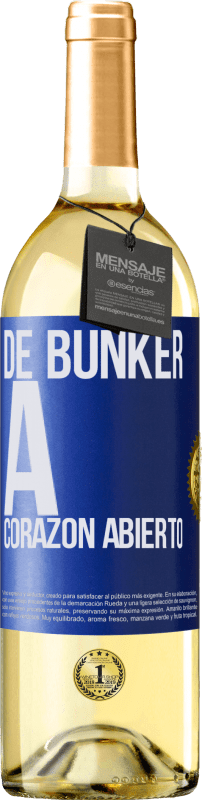 29,95 € | Vino Blanco Edición WHITE De búnker a corazon abierto Etiqueta Azul. Etiqueta personalizable Vino joven Cosecha 2024 Verdejo