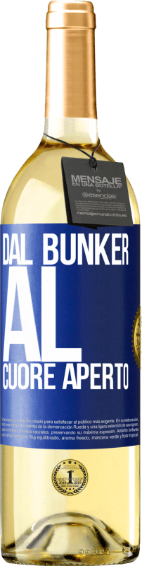 29,95 € Spedizione Gratuita | Vino bianco Edizione WHITE Dal bunker al cuore aperto Etichetta Blu. Etichetta personalizzabile Vino giovane Raccogliere 2025 Verdejo