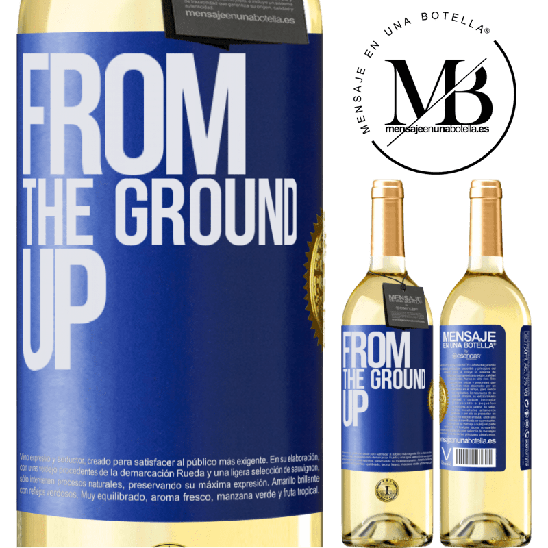 29,95 € Envoi gratuit | Vin blanc Édition WHITE From The Ground Up Étiquette Bleue. Étiquette personnalisable Vin jeune Récolte 2022 Verdejo