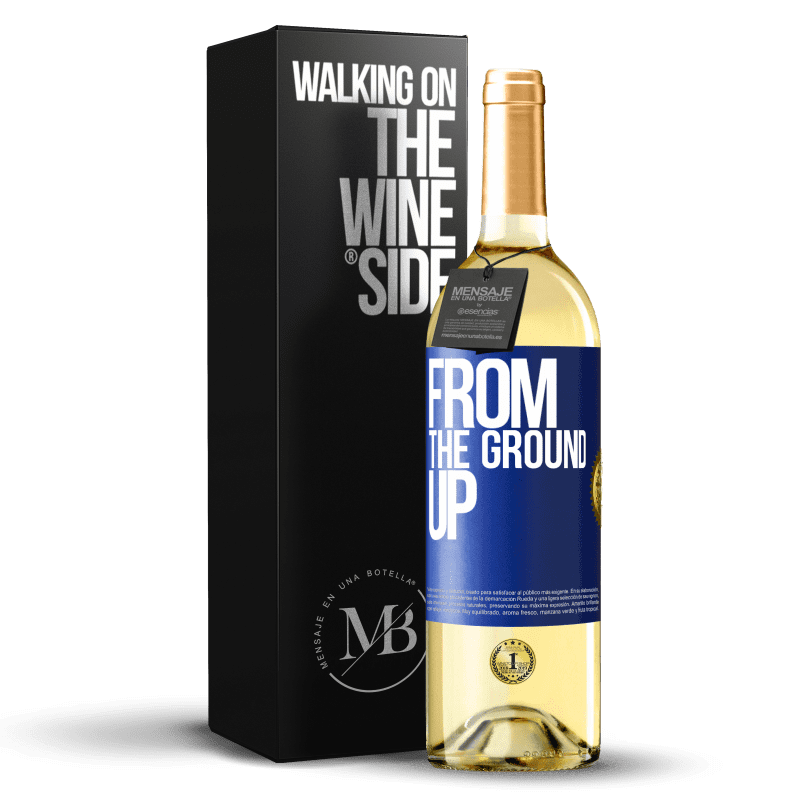 29,95 € Spedizione Gratuita | Vino bianco Edizione WHITE From The Ground Up Etichetta Blu. Etichetta personalizzabile Vino giovane Raccogliere 2025 Verdejo