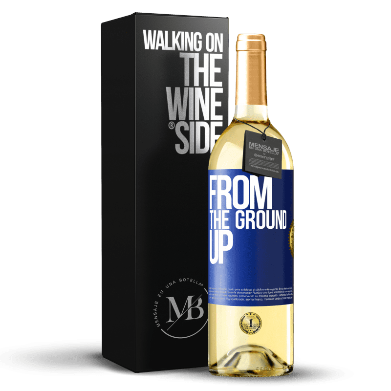 29,95 € Envio grátis | Vinho branco Edição WHITE From The Ground Up Etiqueta Azul. Etiqueta personalizável Vinho jovem Colheita 2023 Verdejo