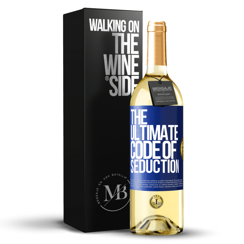 29,95 € Envío gratis | Vino Blanco Edición WHITE The ultimate code of seduction Etiqueta Azul. Etiqueta personalizable Vino joven Cosecha 2025 Verdejo
