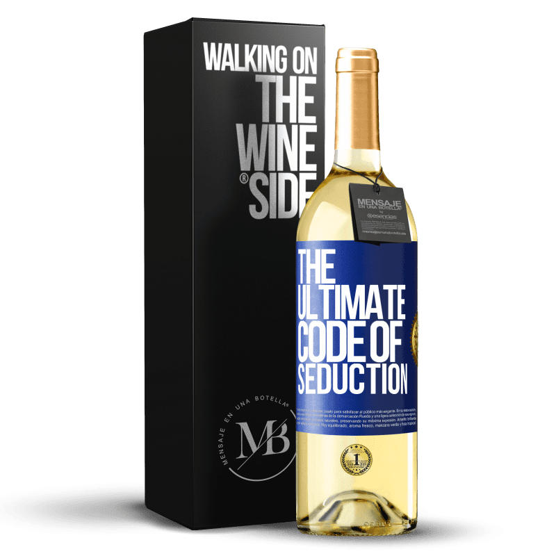 29,95 € Envio grátis | Vinho branco Edição WHITE The ultimate code of seduction Etiqueta Azul. Etiqueta personalizável Vinho jovem Colheita 2025 Verdejo