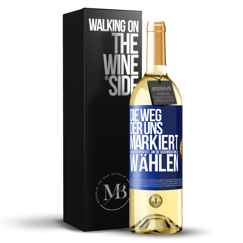29,95 € Kostenloser Versand | Weißwein WHITE Ausgabe Die Weg, der uns markiert wurde ist perfekt, um die Gegenrichtung zu wählen Blaue Markierung. Anpassbares Etikett Junger Wein Ernte 2023 Verdejo