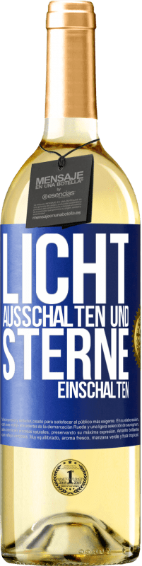 29,95 € Kostenloser Versand | Weißwein WHITE Ausgabe Licht ausschalten und Sterne einschalten Blaue Markierung. Anpassbares Etikett Junger Wein Ernte 2023 Verdejo