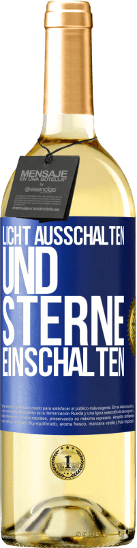 29,95 € Kostenloser Versand | Weißwein WHITE Ausgabe Licht ausschalten und Sterne einschalten Blaue Markierung. Anpassbares Etikett Junger Wein Ernte 2024 Verdejo