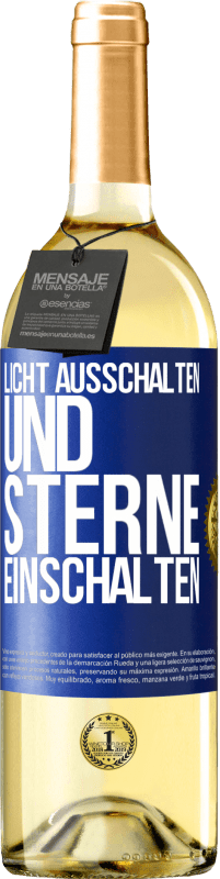 29,95 € Kostenloser Versand | Weißwein WHITE Ausgabe Licht ausschalten und Sterne einschalten Blaue Markierung. Anpassbares Etikett Junger Wein Ernte 2025 Verdejo
