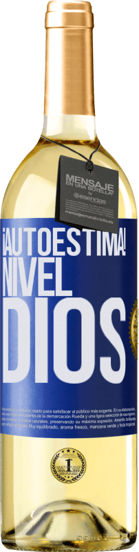 29,95 € | Vino Blanco Edición WHITE ¡Autoestima! Nivel dios Etiqueta Azul. Etiqueta personalizable Vino joven Cosecha 2023 Verdejo