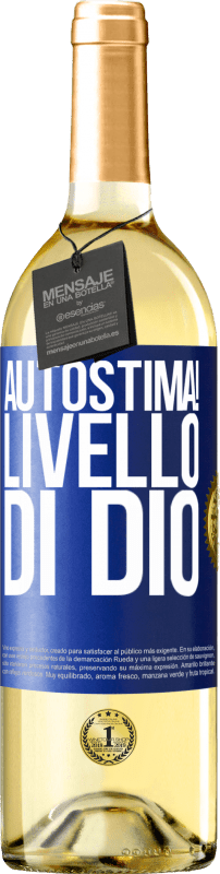 29,95 € | Vino bianco Edizione WHITE Autostima! Livello di Dio Etichetta Blu. Etichetta personalizzabile Vino giovane Raccogliere 2023 Verdejo