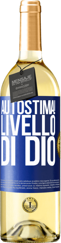 29,95 € Spedizione Gratuita | Vino bianco Edizione WHITE Autostima! Livello di Dio Etichetta Blu. Etichetta personalizzabile Vino giovane Raccogliere 2023 Verdejo