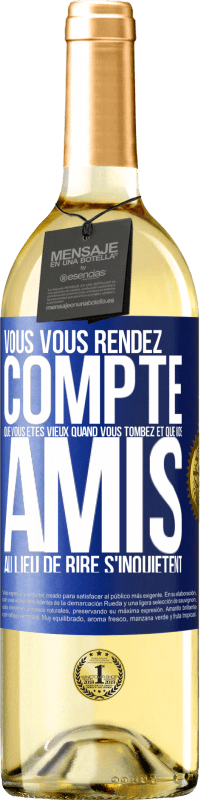 29,95 € | Vin blanc Édition WHITE Vous vous rendez compte que vous êtes vieux quand vous tombez et que vos amis, au lieu de rire, s'inquiètent Étiquette Bleue. Étiquette personnalisable Vin jeune Récolte 2024 Verdejo