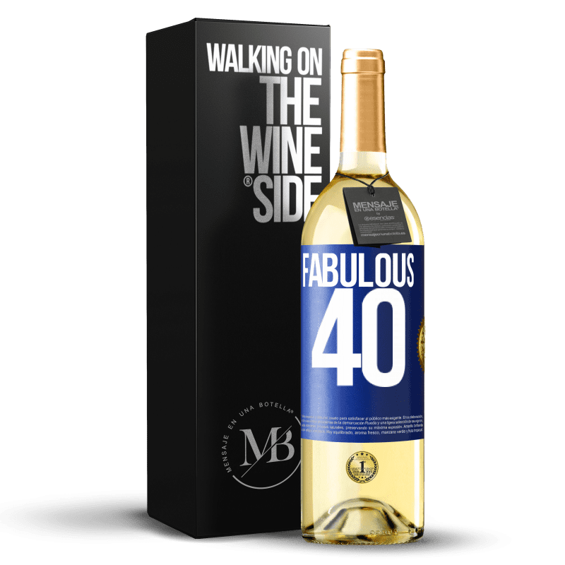 29,95 € Free Shipping | White Wine WHITE Edition Fabulous 40 Blue Label. Customizable label Young wine Harvest 2024 Verdejo