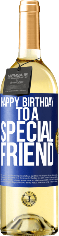 29,95 € | Vinho branco Edição WHITE Feliz aniversário para um amigo especial Etiqueta Azul. Etiqueta personalizável Vinho jovem Colheita 2023 Verdejo