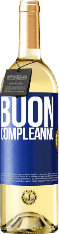 29,95 € | Vino bianco Edizione WHITE Buon compleanno Etichetta Blu. Etichetta personalizzabile Vino giovane Raccogliere 2024 Verdejo