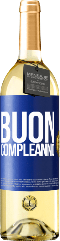 29,95 € Spedizione Gratuita | Vino bianco Edizione WHITE Buon compleanno Etichetta Blu. Etichetta personalizzabile Vino giovane Raccogliere 2025 Verdejo
