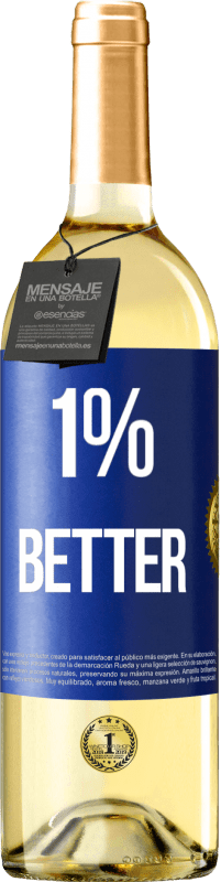 Spedizione Gratuita | Vino bianco Edizione WHITE 1% Better Etichetta Blu. Etichetta personalizzabile Vino giovane Raccogliere 2023 Verdejo