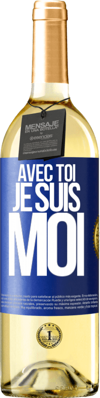 29,95 € | Vin blanc Édition WHITE Avec toi, je suis moi Étiquette Bleue. Étiquette personnalisable Vin jeune Récolte 2024 Verdejo