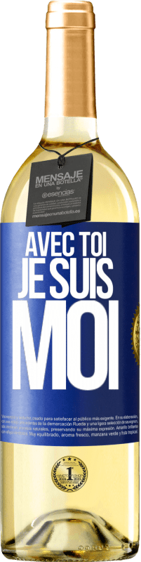 29,95 € Envoi gratuit | Vin blanc Édition WHITE Avec toi, je suis moi Étiquette Bleue. Étiquette personnalisable Vin jeune Récolte 2025 Verdejo