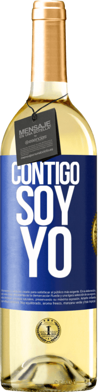 29,95 € | Vino Blanco Edición WHITE Contigo soy yo Etiqueta Azul. Etiqueta personalizable Vino joven Cosecha 2023 Verdejo