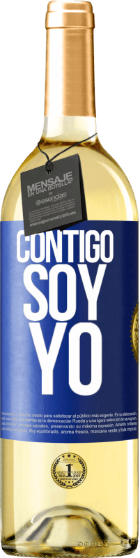 29,95 € | Vino Blanco Edición WHITE Contigo soy yo Etiqueta Azul. Etiqueta personalizable Vino joven Cosecha 2024 Verdejo